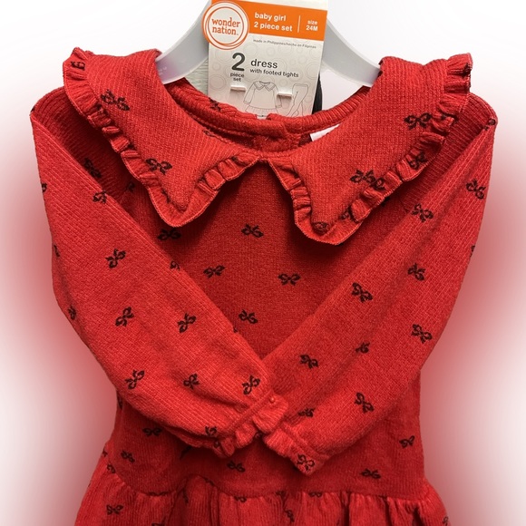 NWT 🥰 Dress & Footed Tights • 2 Piece Set🥰 Size 24M - Picture 2 of 8